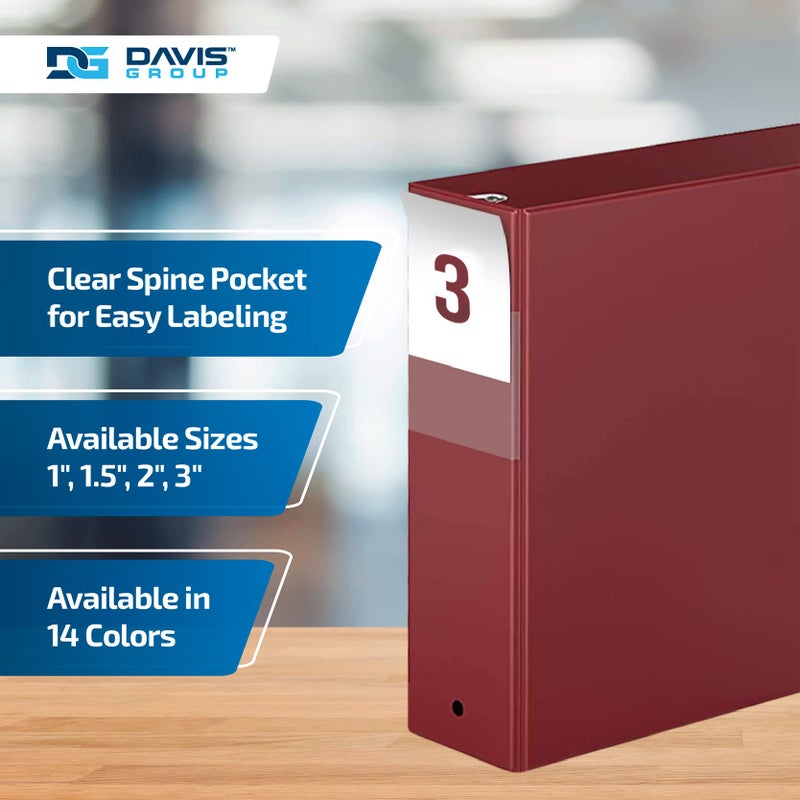 Davis Group Premium Economy 6-Pack 3-Ring Binders for School or Office, Round-Ring Binders, 3 Inch, Burgundy - Image 4